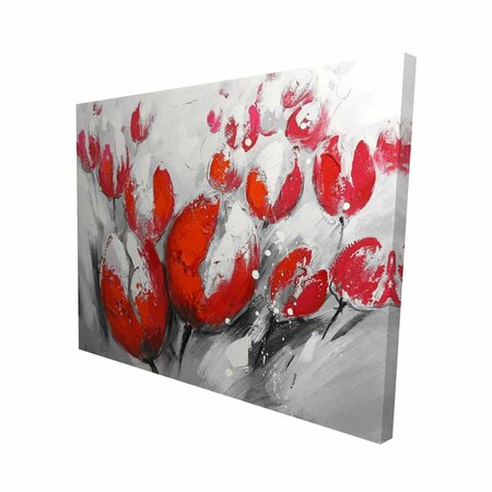 FONDO 16 x 20 in. Red Tulips-Print on Canvas FO2790433